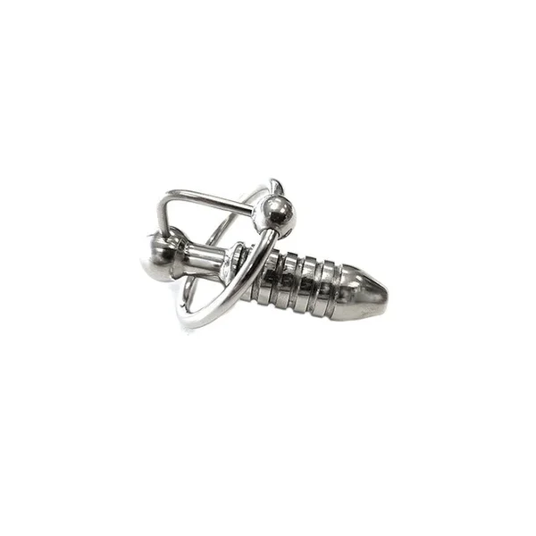 Rouge Stainless Steel Hollow Beaded Probe & Cock Ring — image 3 of 4