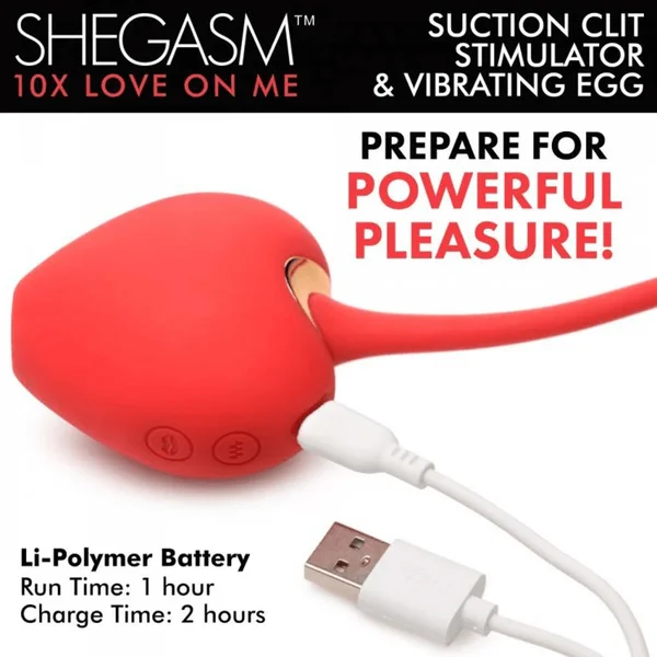 Shegasm 10X Love On Me Suction Clit Stimulator & Vibrating Egg — image 6 of 8