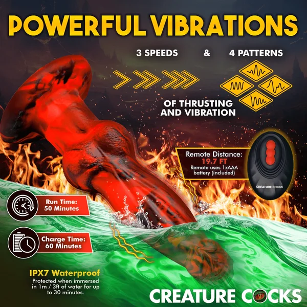 Creature Cocks Hell Wolf Thrusting & Vibrating Silicone Dildo — image 11 of 13