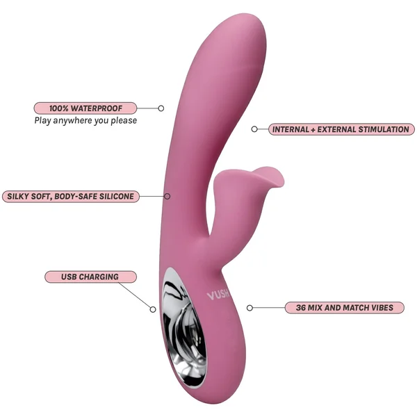 VUSH Essentials Dual Rabbit Silicone Waterproof Vibrator — image 4 of 8