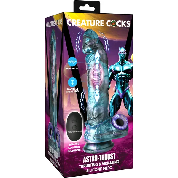 Astro Thrust 8" Thrusting & Vibrating Silicone Suction Cup Dildo With Remote By Creature Cocks — image 12 of 12