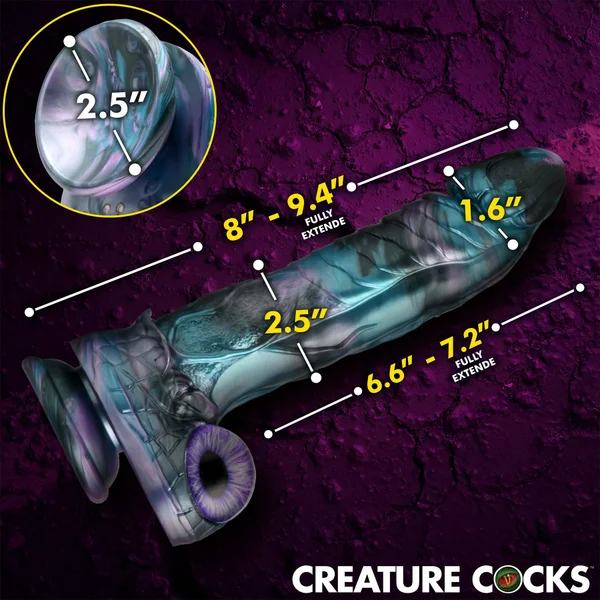 Astro Thrust 8" Thrusting & Vibrating Silicone Suction Cup Dildo With Remote By Creature Cocks — image 6 of 12