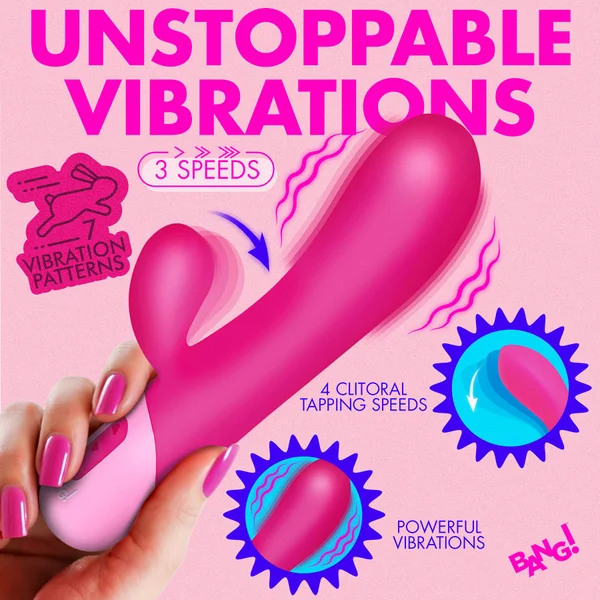 Bang! Clit Tapping Rechargeable Silicone Rabbit Vibrator — image 4 of 12