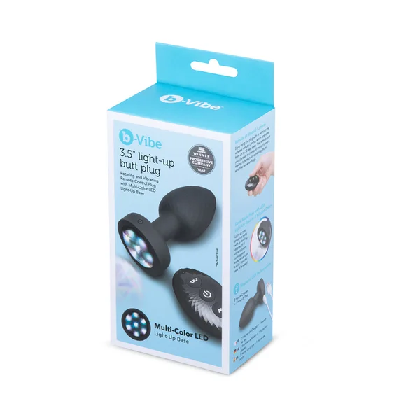 B-Vibe 3.5" Light-Up Vibrating & Rotating Silicone Butt Plug With Remote — image 14 of 14