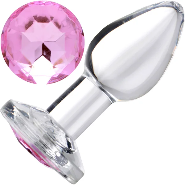 Booty Sparks Pink Gem Glass Anal Plug - Small — image 3 of 7