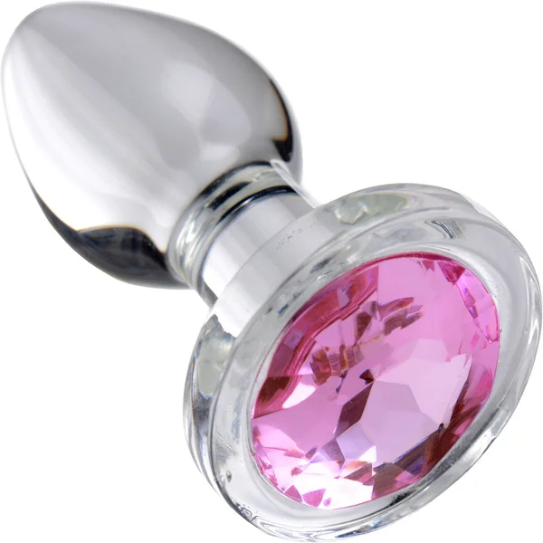 Booty Sparks Pink Gem Glass Anal Plug - Small — image 2 of 7