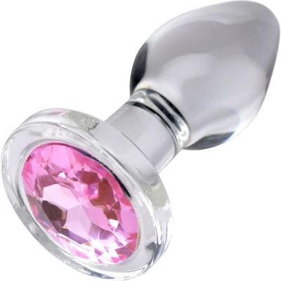 booty sparks pink gem glass anal plug small