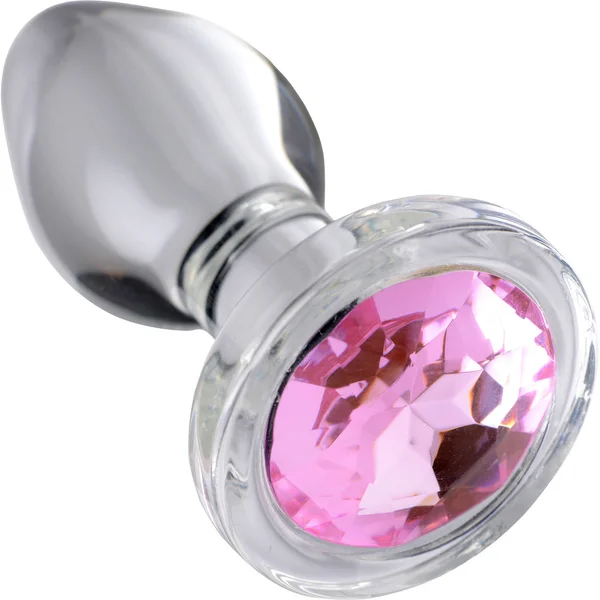 Booty Sparks Pink Gem Glass Anal Plug - Small — image 4 of 7