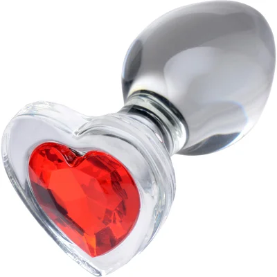 booty sparks heart gem glass anal plug medium