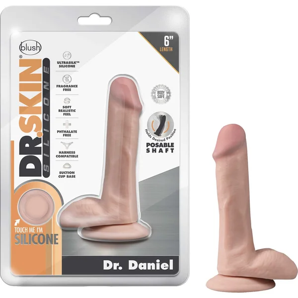 Dr. Skin Dr. Daniel 6 Inch Silicone Suction Cup Dildo by Blush - Vanilla — image 6 of 6