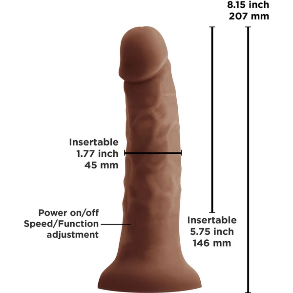 Colours Pleasures Smooth 7" Chocolate Vibrating Silicone Dildo — image 2 of 2