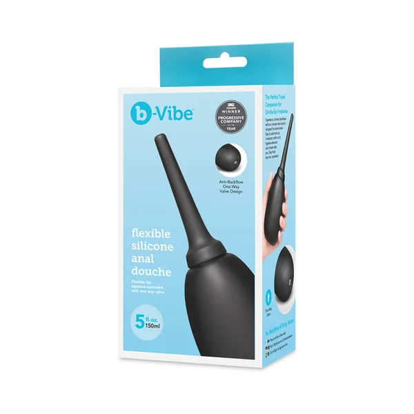 b-Vibe Flexible Silicone Anal Douche Black — image 4 of 8