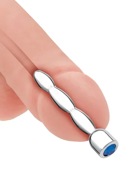 2" Stainless Steel Bling Bling Wavy Penis Plug — image 2 of 5