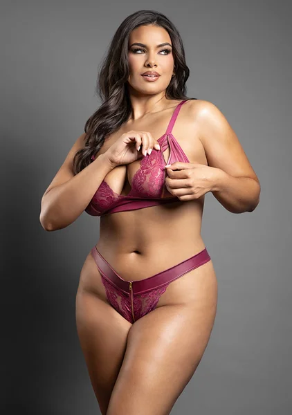 Zipper Bralette and Panty - Queen Size — image 3 of 3
