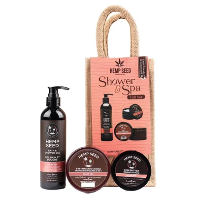 hemp seed isle of you holiday shower and spa gift set