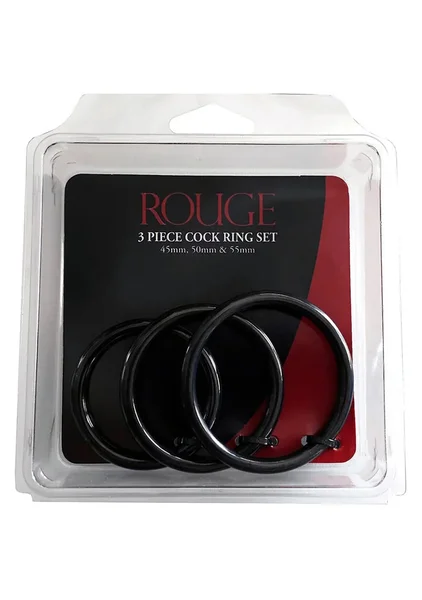 Black Stainless Steel 3-Piece Cock Ring Set — image 3 of 3