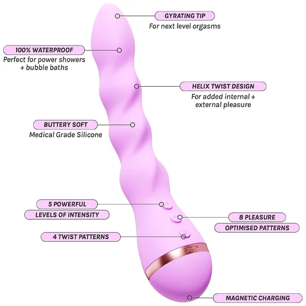 VUSH Siren Twist Silicone Rechargeable Waterproof Vibrator — image 11 of 12