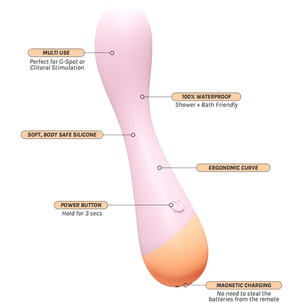 VUSH Peachy Silicone Rechargeable Waterproof G-Spot Vibrator — image 7 of 9