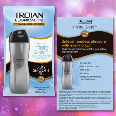 trojan infinite glide premium silicone based personal lubricant 3oz