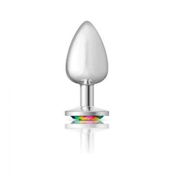 Cheeky Charms Silver Metal Pink Rainbow Gem Butt Plug — image 5 of 8
