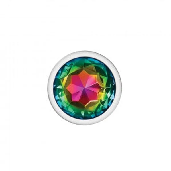 Cheeky Charms Silver Metal Pink Rainbow Gem Butt Plug — image 4 of 8