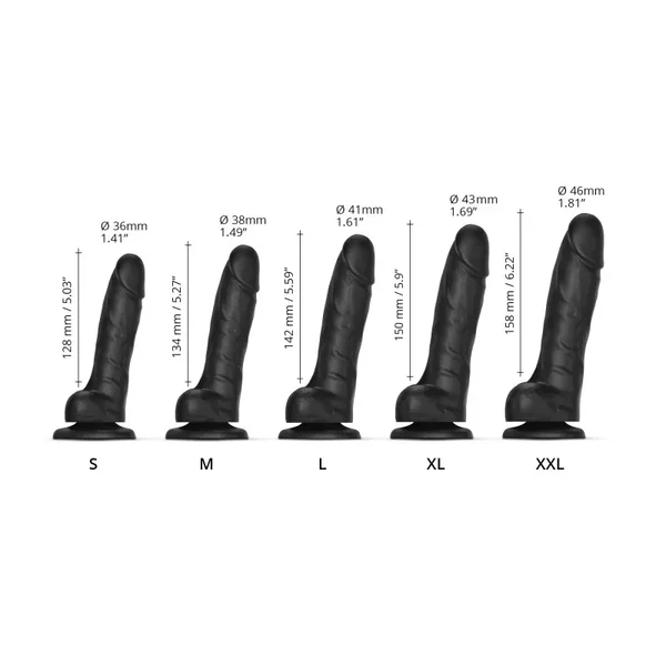 Strap On Me Sliding Skin Realistic Black Dildo — image 10 of 10