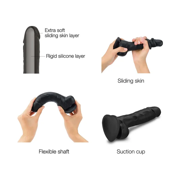 Strap On Me Sliding Skin Realistic Black Dildo — image 8 of 10