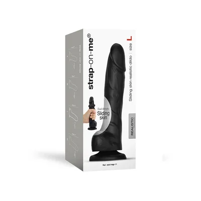 strap on me sliding skin realistic black dildo
