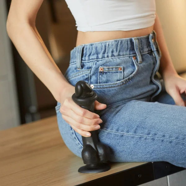 Strap On Me Sliding Skin Realistic Black Dildo — image 7 of 10