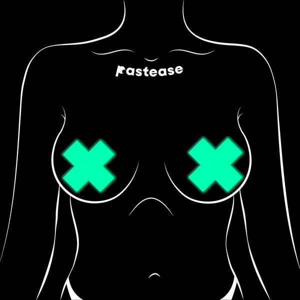 Pastease Plus X Glow-in-the-Dark Neon Cross Pasties — image 6 of 6