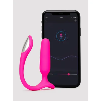 lovense lush anal app controlled slim vibrating butt plug pink