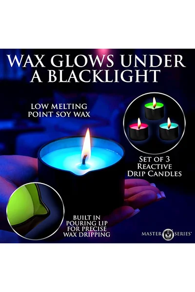 Master Series Wicked Wax Blacklight Reactive Drip Candle Set of 3 — image 17 of 18