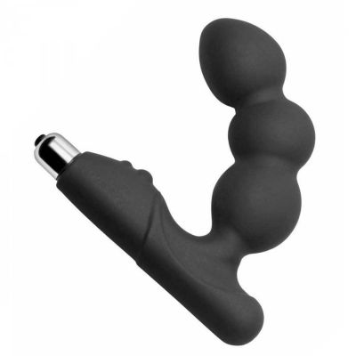Hero Black Vibrating Silicone Prostate Massager Perineum Tickler