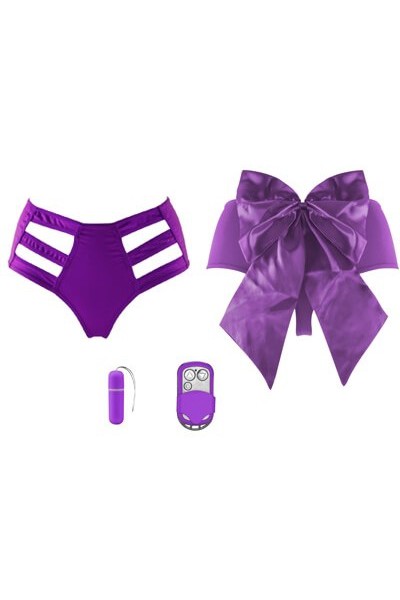 Shots America Sexy Bow Vibrating Panty - Purple