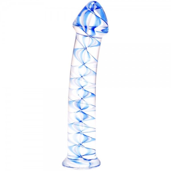 Spiraled Ice G-Spot Glass Dildo