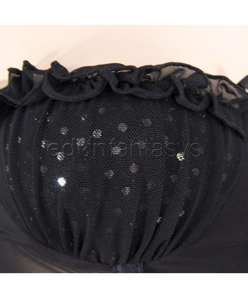 Mesh bustier and g-string