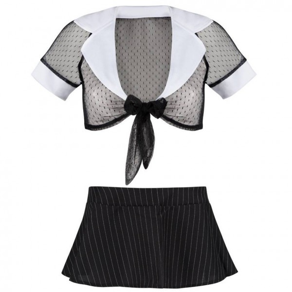 Lovehoney Fantasy Sexy Secretary Tie Front Top and Skirt Set