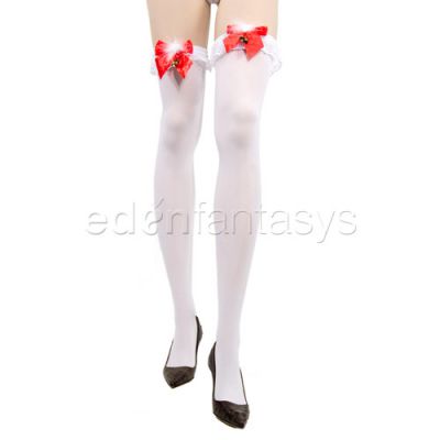 White holiday stockings