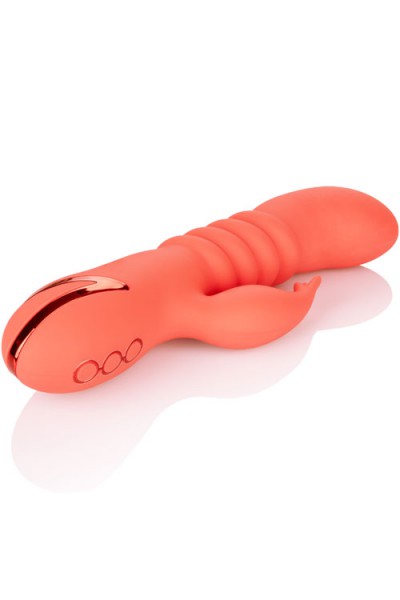 California Exotic Thrusting Ribbed Silicone 7.9" Rabbit Vibrator
