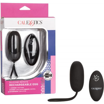 Silicone Remote Rechargeable Egg Black