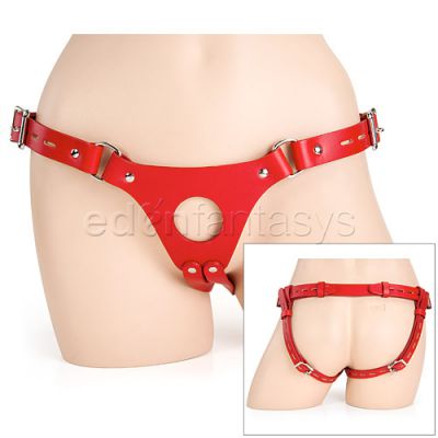 Leather dildo harness