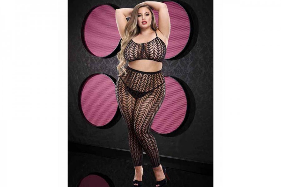 Lapdance Jacquard Crop Top & Pant Set Queen