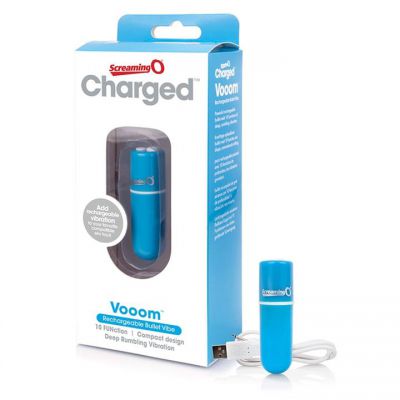 Charged Vooom Rechargeable Bullet Vibe by Screaming O Blue