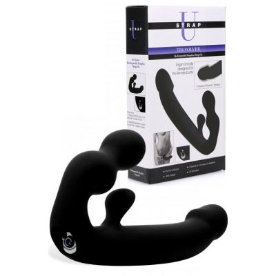 Strap U Tri Volver Vibrating Strapless 8 3 Silicone Strap On