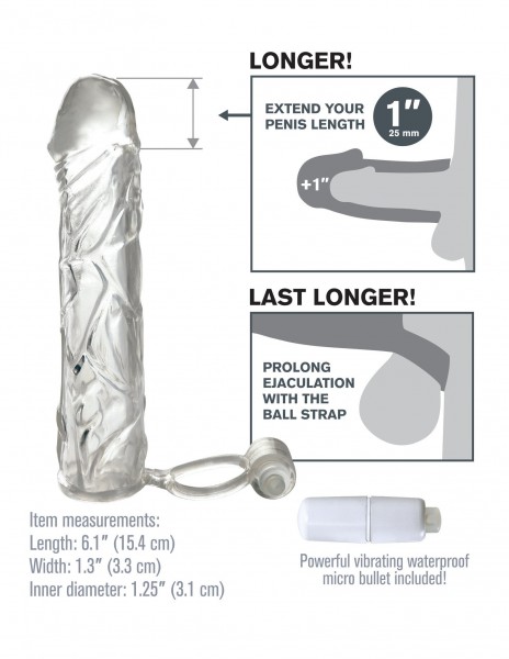 Pipedream Vibrating 6" Super Sleeve with Ball Strap