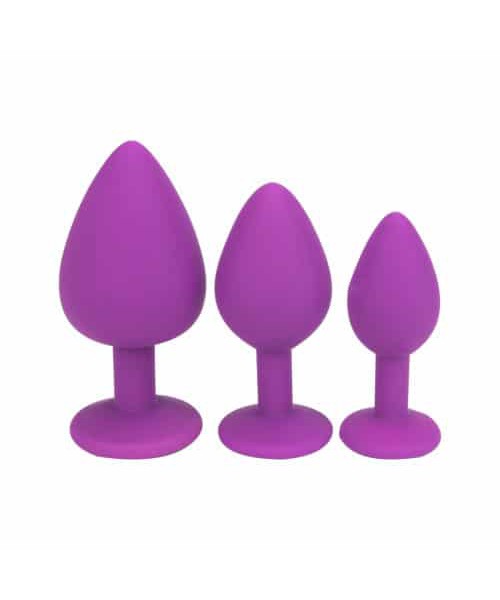 Loving Joy Jewelled Silicone Butt Plug Purple -Large