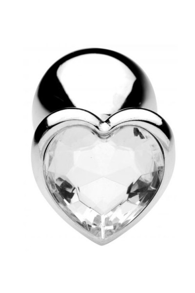 Frisky 3" Metal Butt Plug with Heart-Shaped Jewel Base