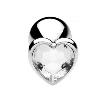 Frisky 3 Metal Butt Plug with Heart Shaped Jewel Base