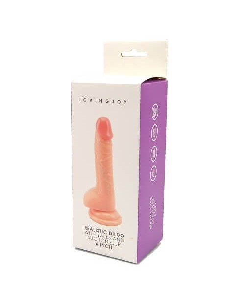 Loving Joy Realistic Dildo with Balls and Suction Cup 6 inch