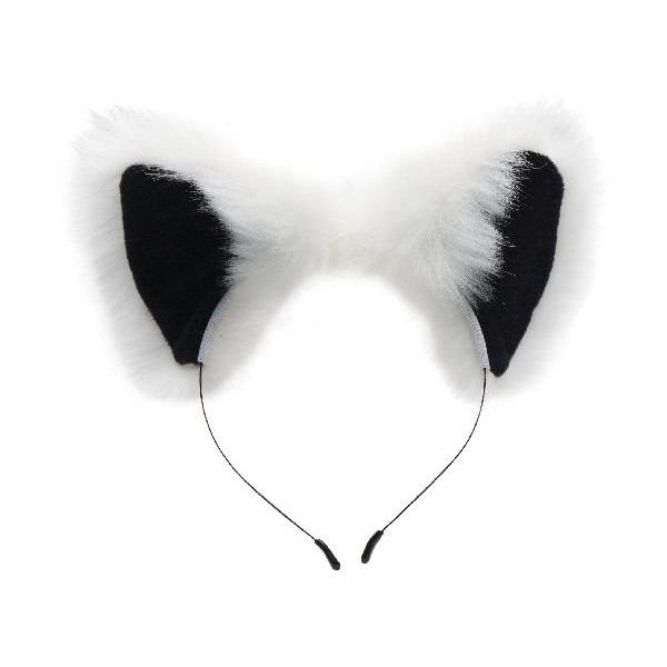 Anal Plug and Ears Set White Fox Tail — image 4 of 5